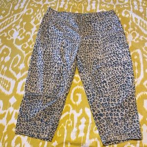 Pilcro by Anthropologie cropped cheetah jeans